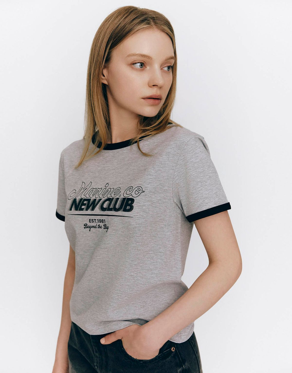 지오다노(GIORDANO) 그래픽 링거 반팔티 (marine.co) 395518 [4color]