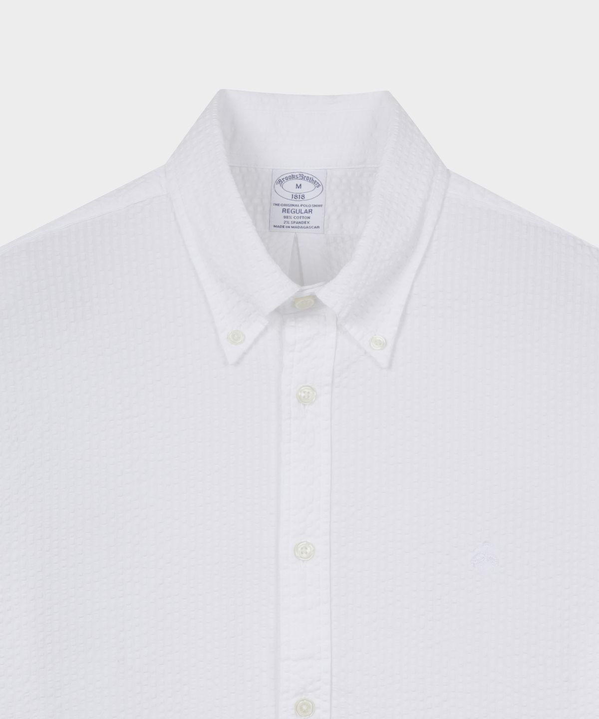 브룩스 브라더스(BROOKS BROTHERS) 코튼 시어서커 반팔 셔츠 (화이트) (BBTPMF0695AFM)