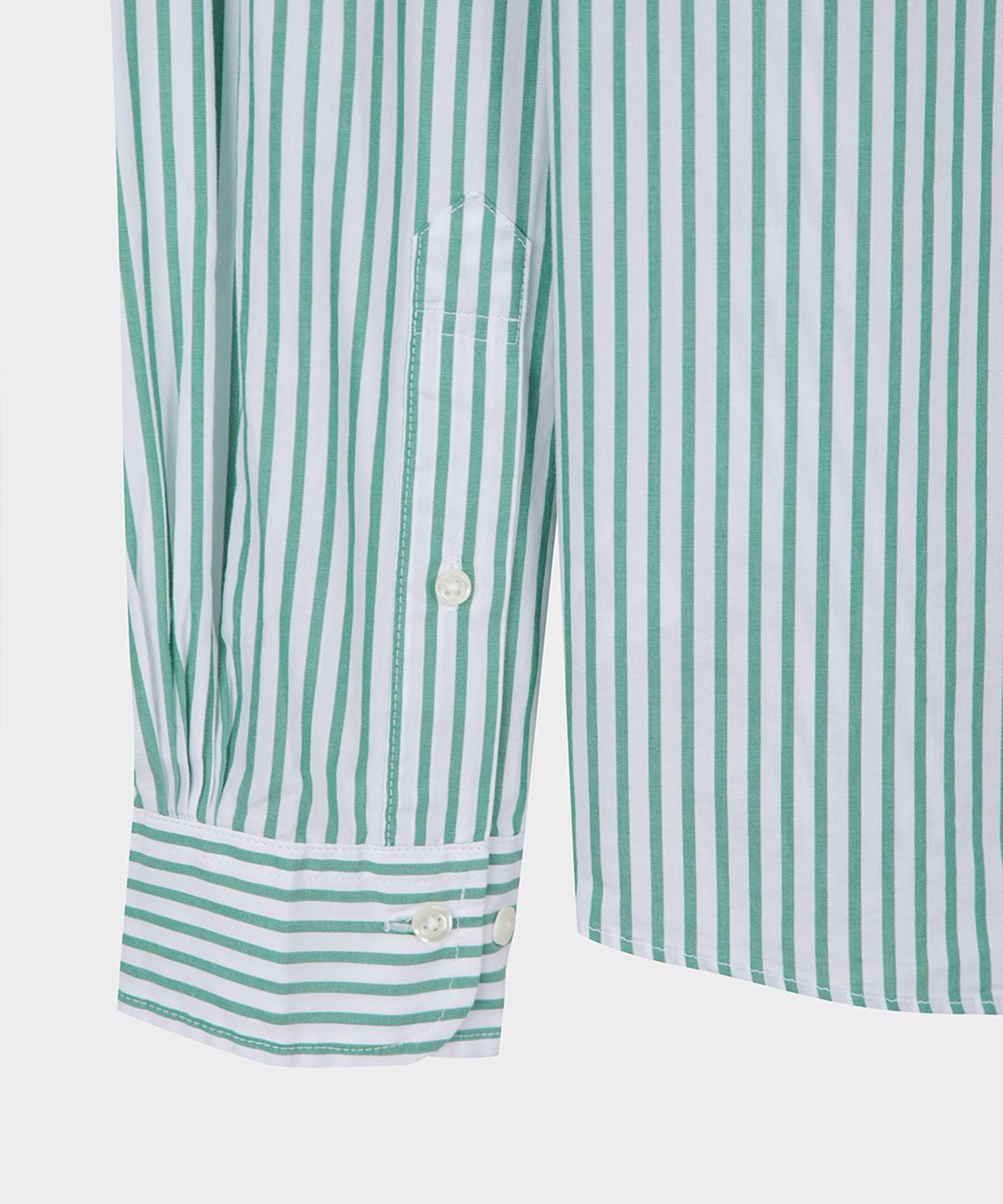 브룩스 브라더스(BROOKS BROTHERS) 프라이데이 포플린 스트라이프 셔츠 (그린) (BBTHMF6452IFS)