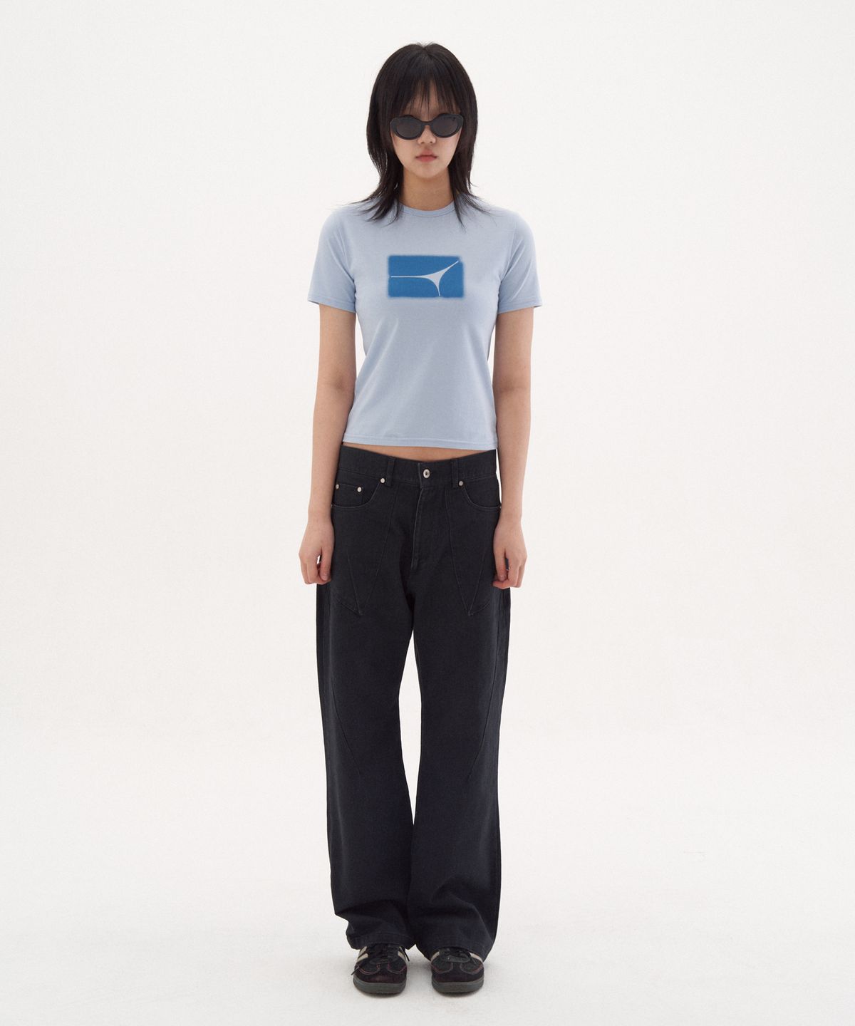 하이파이 사운드 레퍼런스(HIFI SOUND REFERENCE) 심볼 티셔츠, 스카이블루