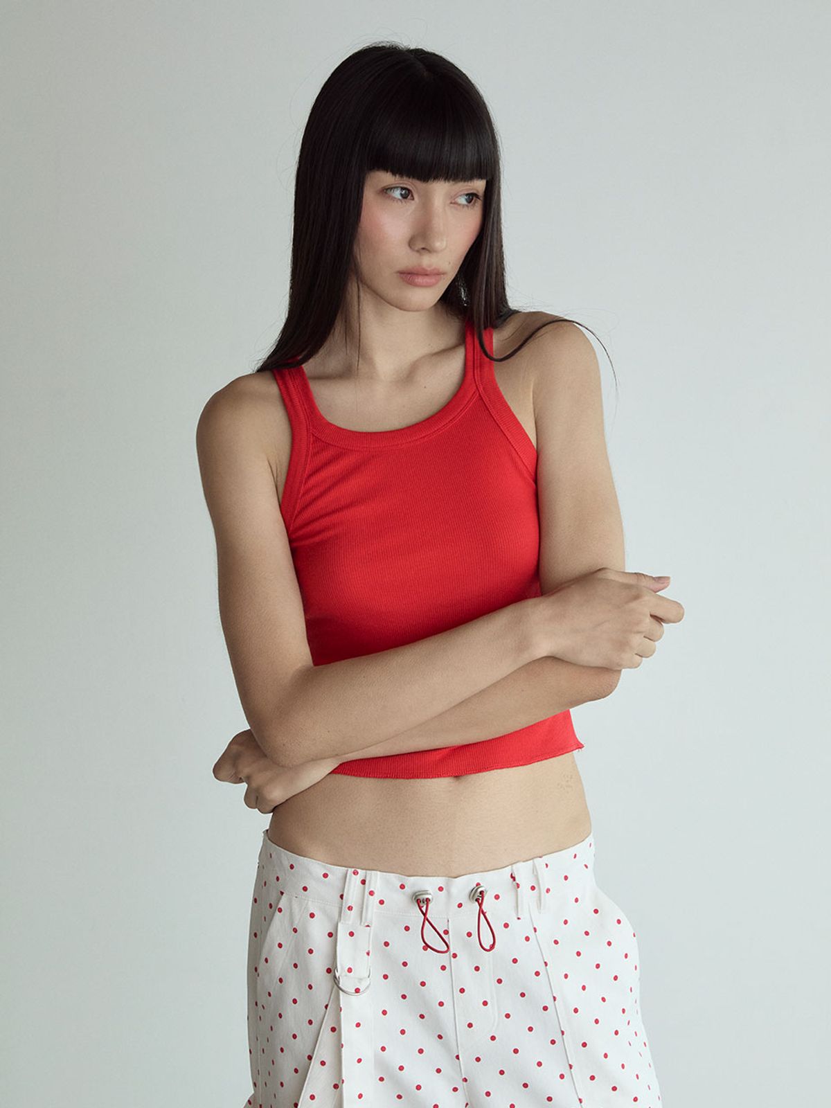 비수스(VISUS) Cotton Sleeveless Top_Red