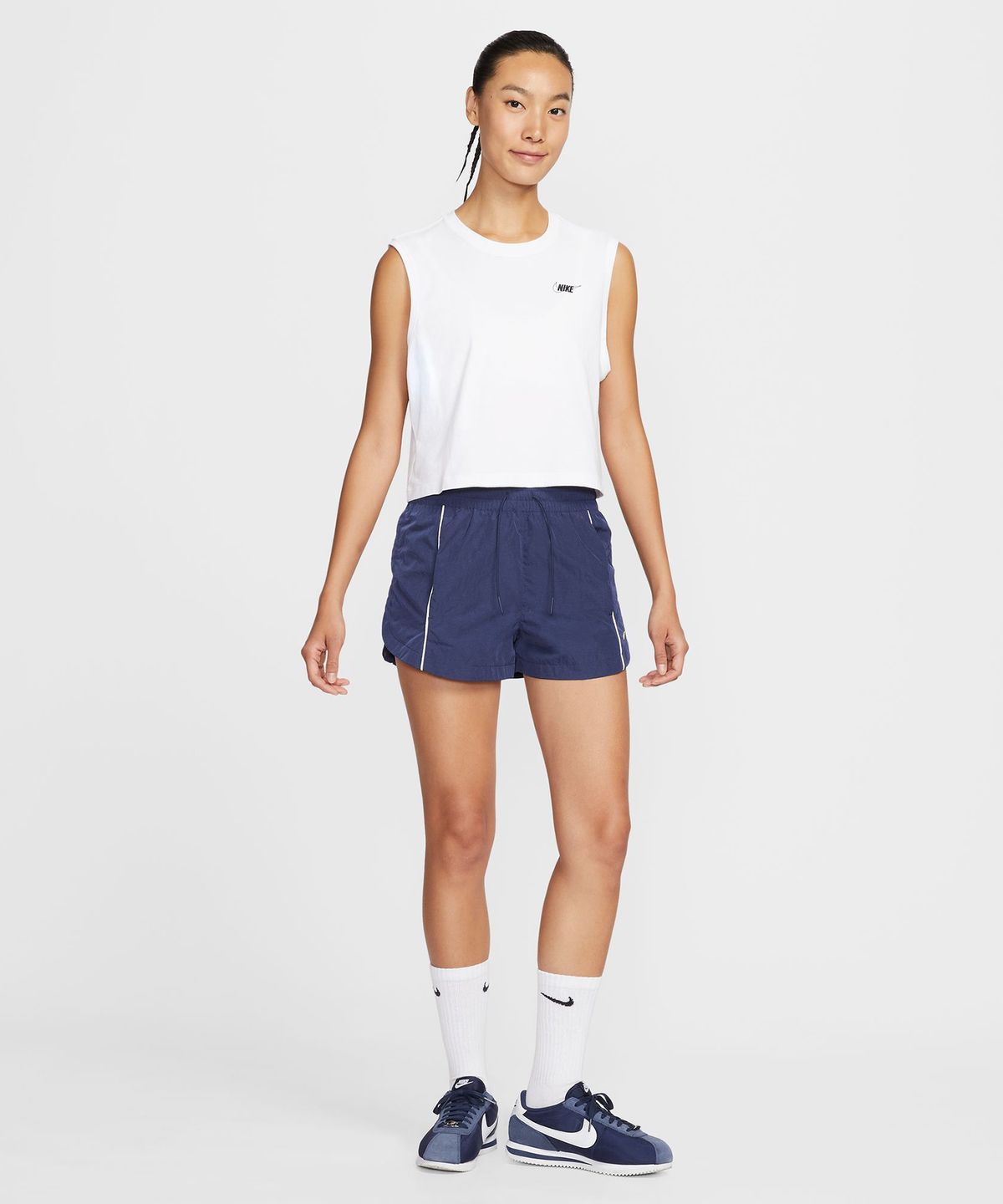 나이키(NIKE) 미드라이즈 2인치 우븐 쇼츠 - 네이비 / FV7501-410