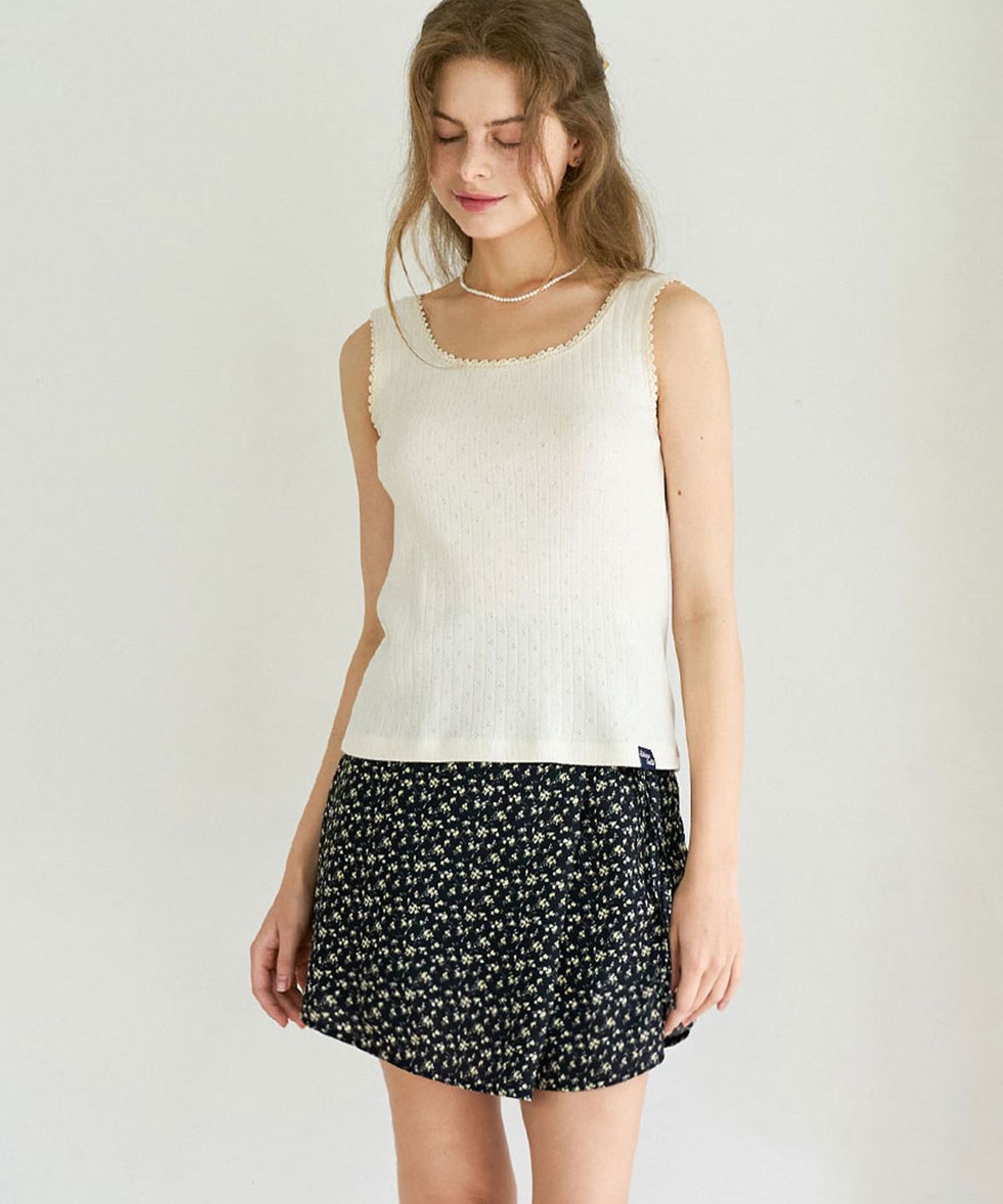 슬로우롤리(SLOWLOLLI) Flower mini wrap skirt