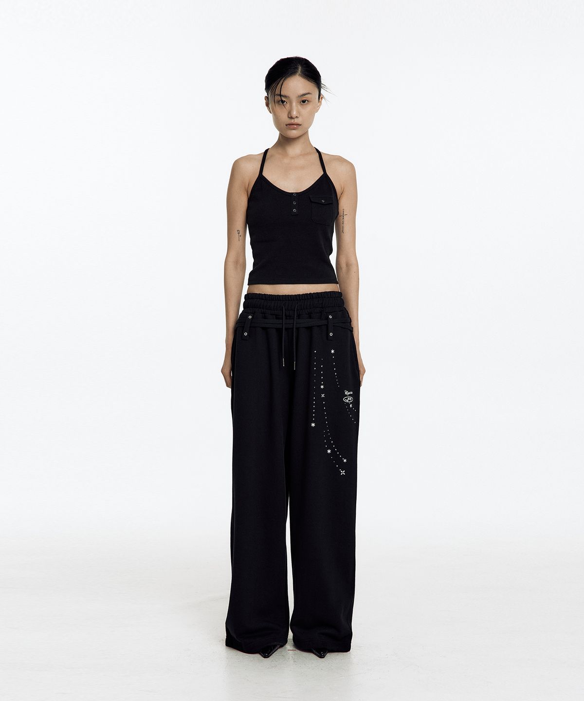 카시코(KASHIKO) Zenu Belt Sweat Pants Black