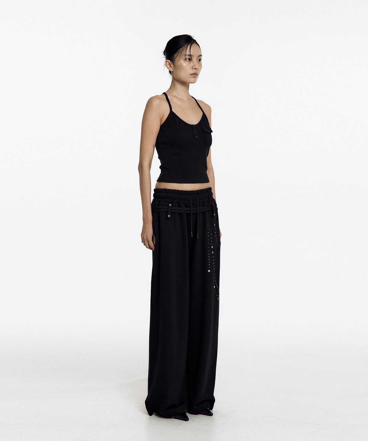 카시코(KASHIKO) Zenu Belt Sweat Pants Black