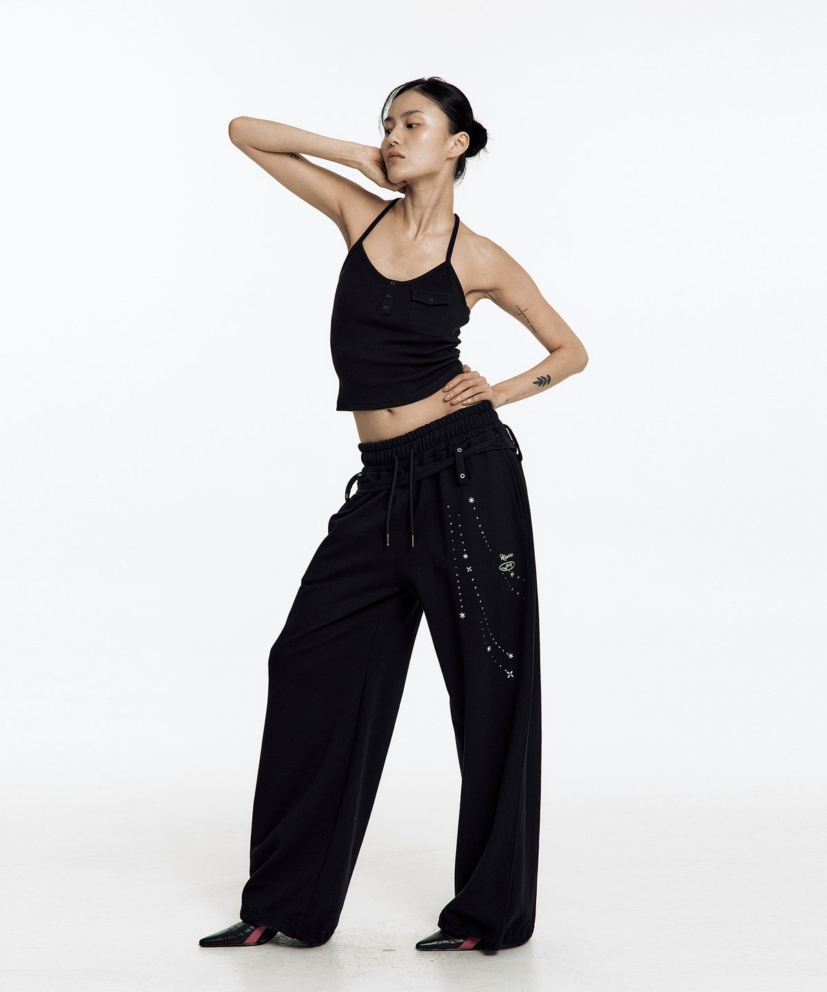 카시코(KASHIKO) Zenu Belt Sweat Pants Black