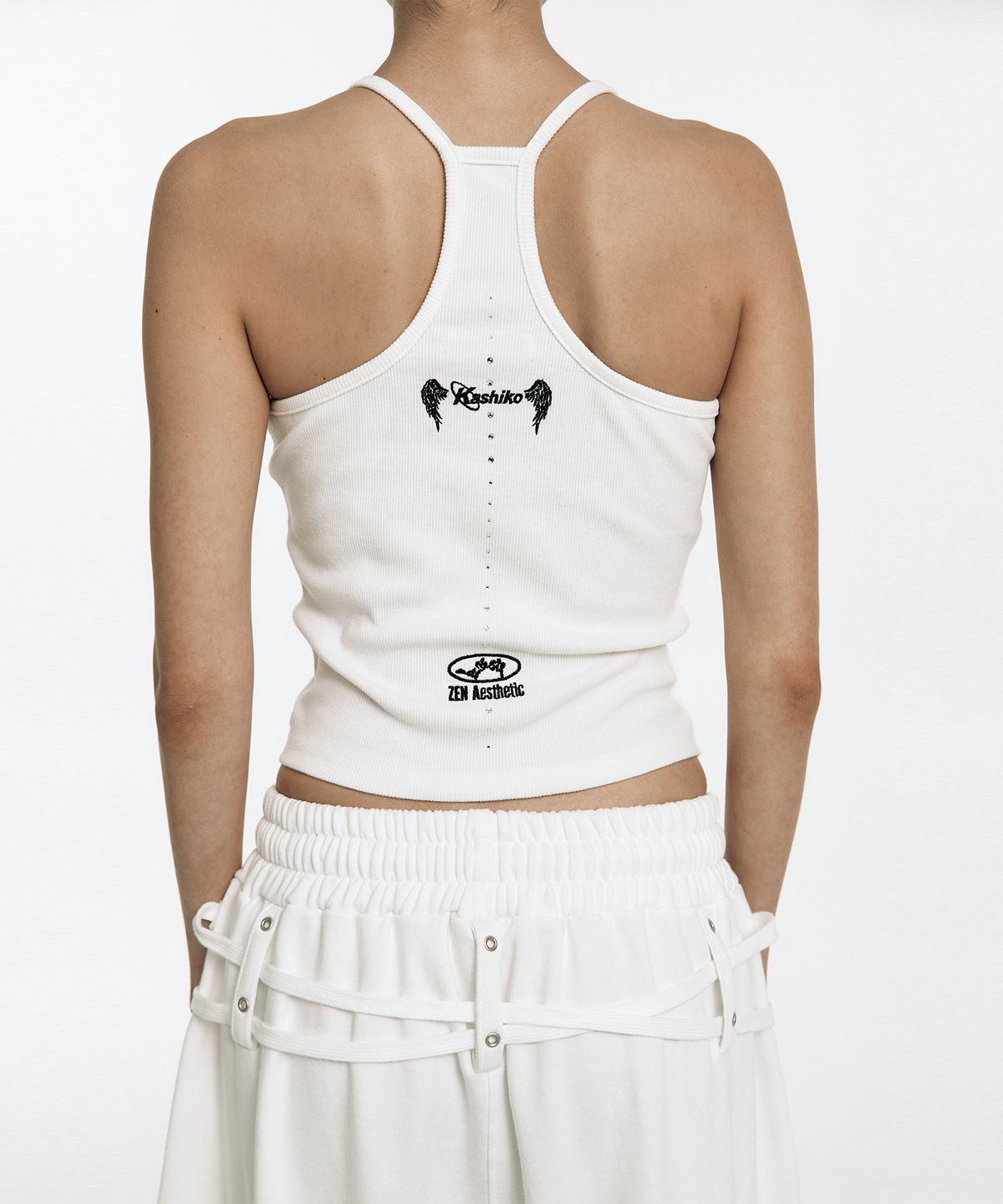 카시코(KASHIKO) Zenu Pocket Hotfix Top White