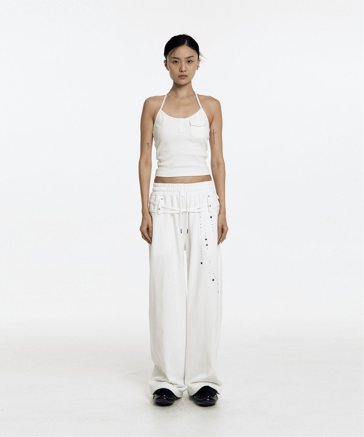 카시코(KASHIKO) Zenu Pocket Hotfix Top White