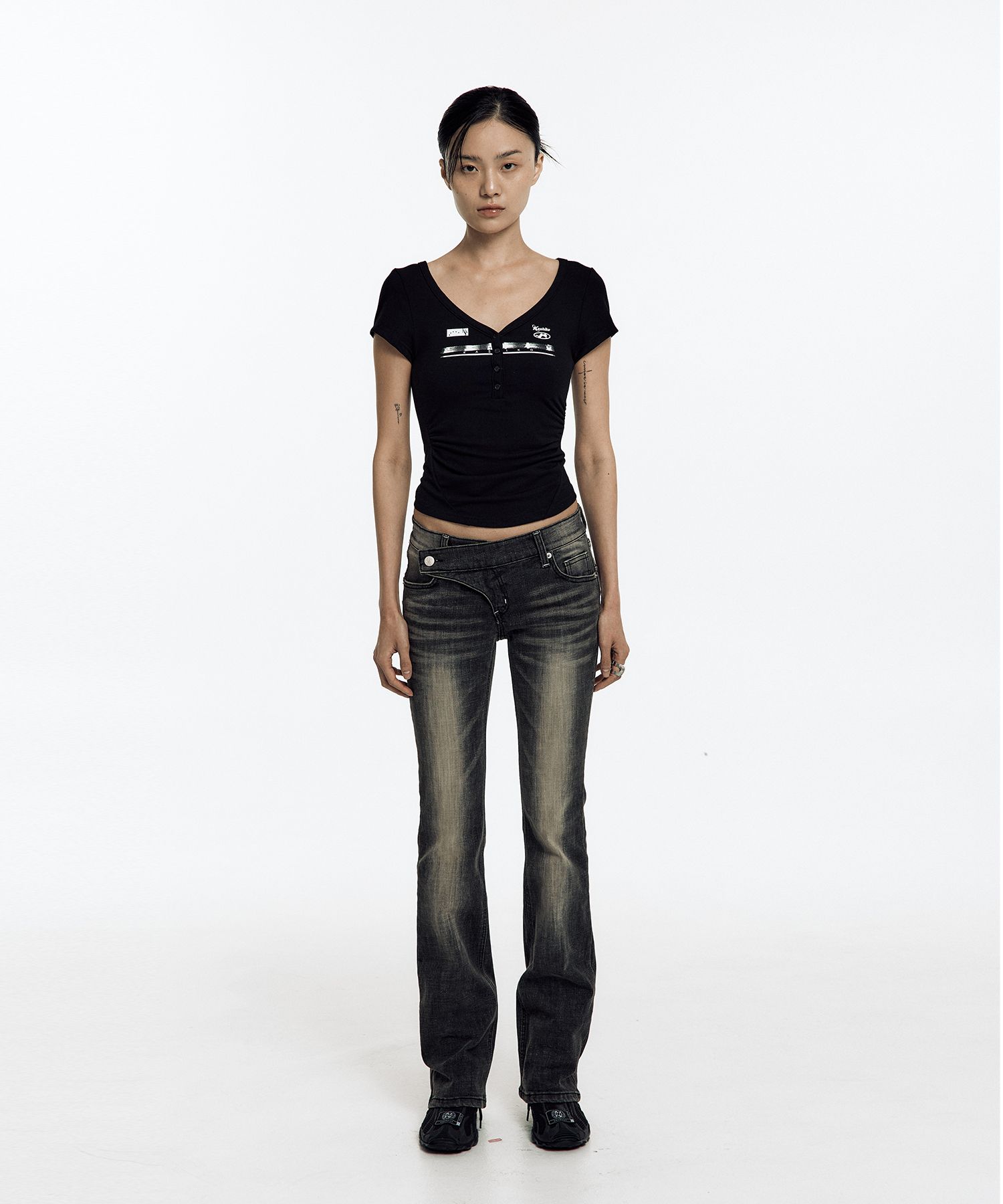 【Kashiko】Low-rise Denim Skirt Pants デニム スカート パンツ Kashiko(カシコ) Low ー rise Denim Skirt Pants（Kashiko Women