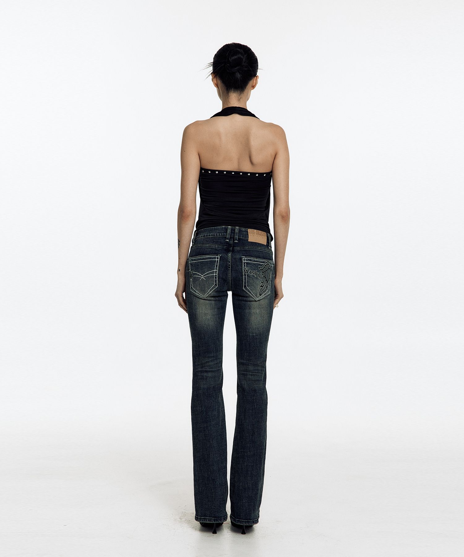 ★KASHIKO★ Lowrise Boots Cut Denim Pants MUSINSA | KASHIKO Lowrise Boots Cut Denim Pants Blue