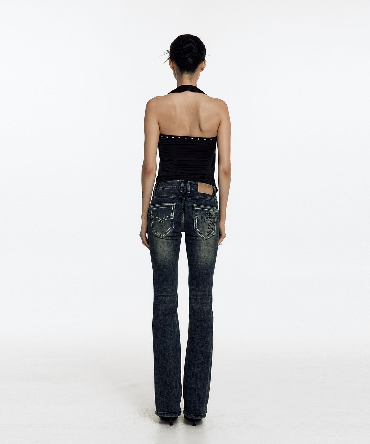 카시코(KASHIKO) Lowrise Boots Cut Denim Pants Blue