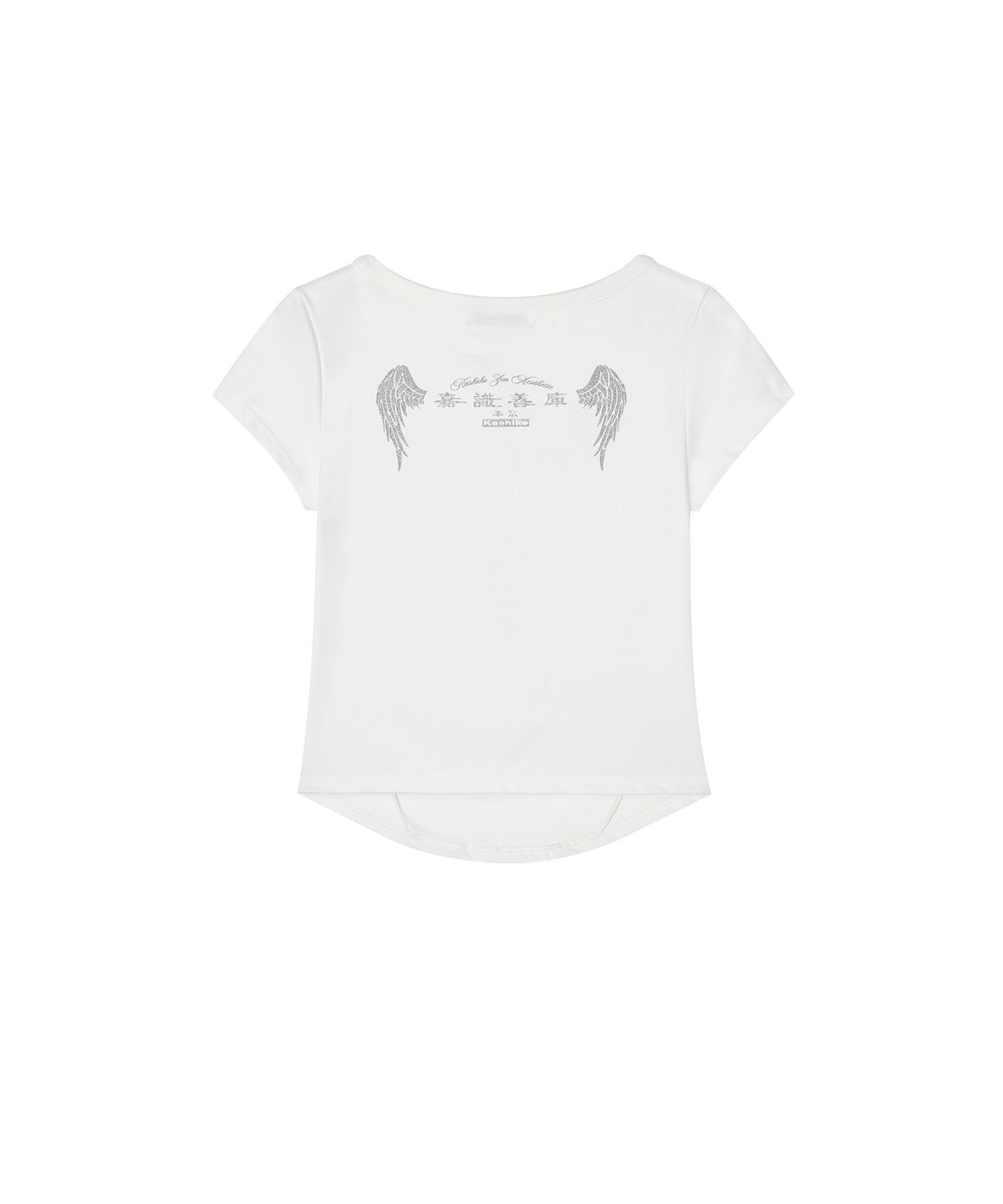 카시코(KASHIKO) Zen Button Henley Neck Top White