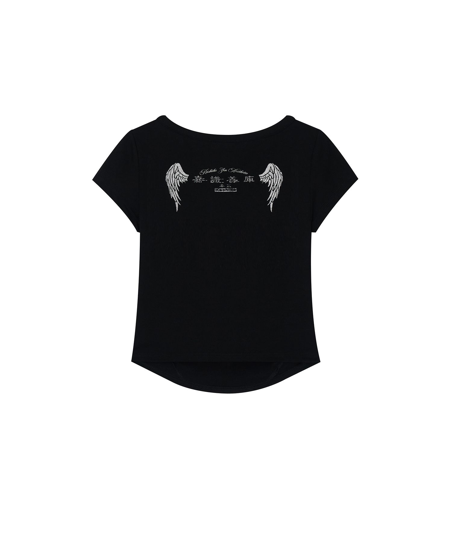 MUSINSA | KASHIKO Zen Button Henley Neck Top Black