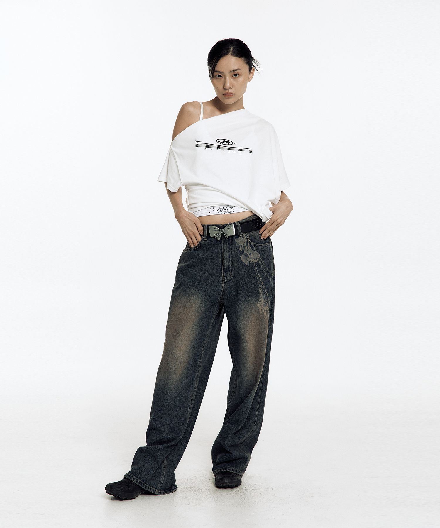 【KASHIKO】ZEN ONE SHOULDER TOP MUSINSA公式 | KASHIKO Zen One Shoulder Top Gray