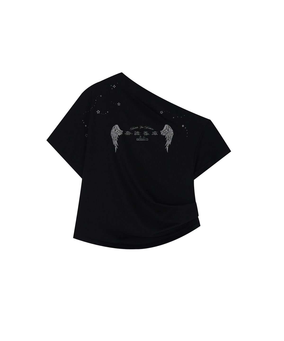 카시코(KASHIKO) Zen One Shoulder Top Black