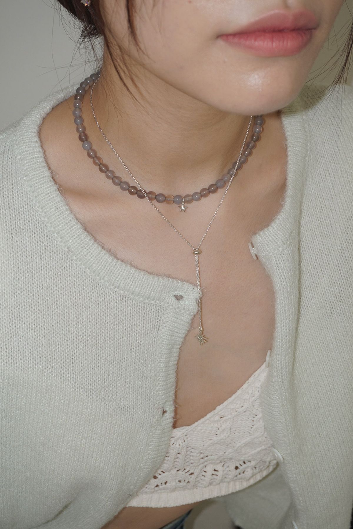 페어오브러브(PAIR OF LOVE) [925SILVER]TWO STARLIGHT NECKLACE