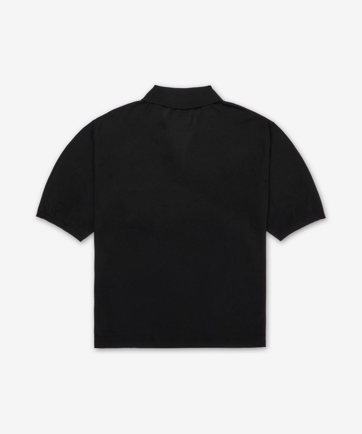 생로랑(SAINT LAURENT) 울 폴로 반소매 니트 - 블랙 / 821733Y77AS1000