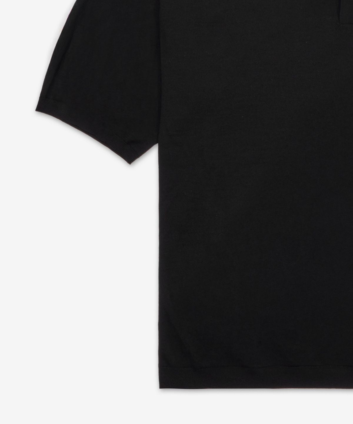 생로랑(SAINT LAURENT) 울 폴로 반소매 니트 - 블랙 / 821733Y77AS1000