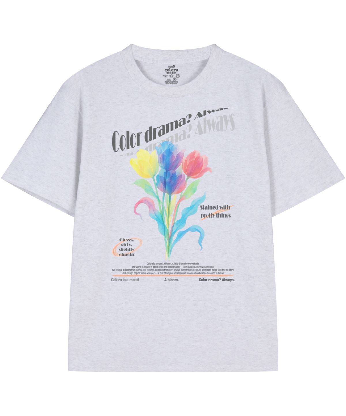 컬로라(COLORA) 컬러 드라마 올웨이즈 반팔 티셔츠 (3color)