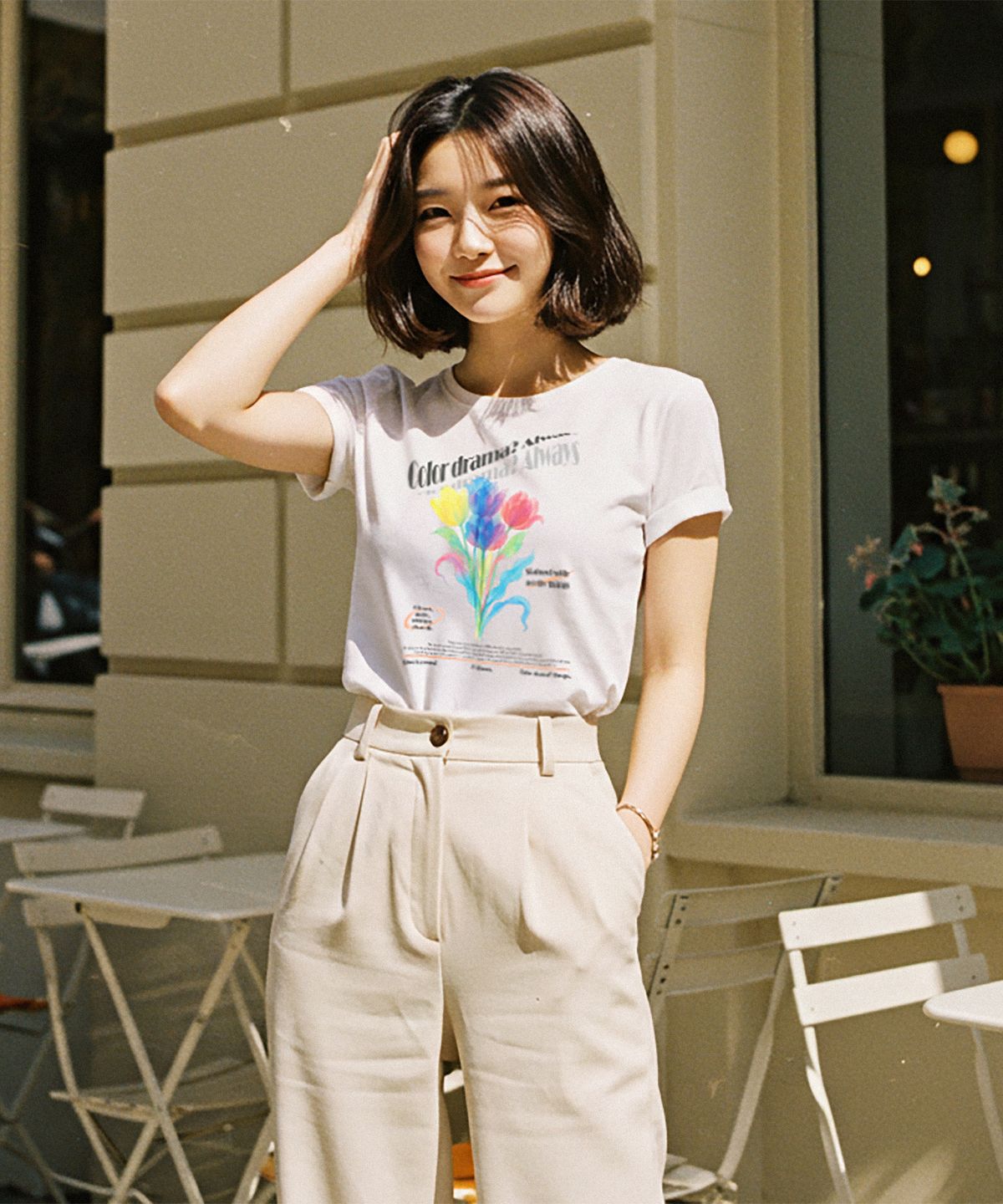 컬로라(COLORA) 컬러 드라마 올웨이즈 반팔 티셔츠 (3color)
