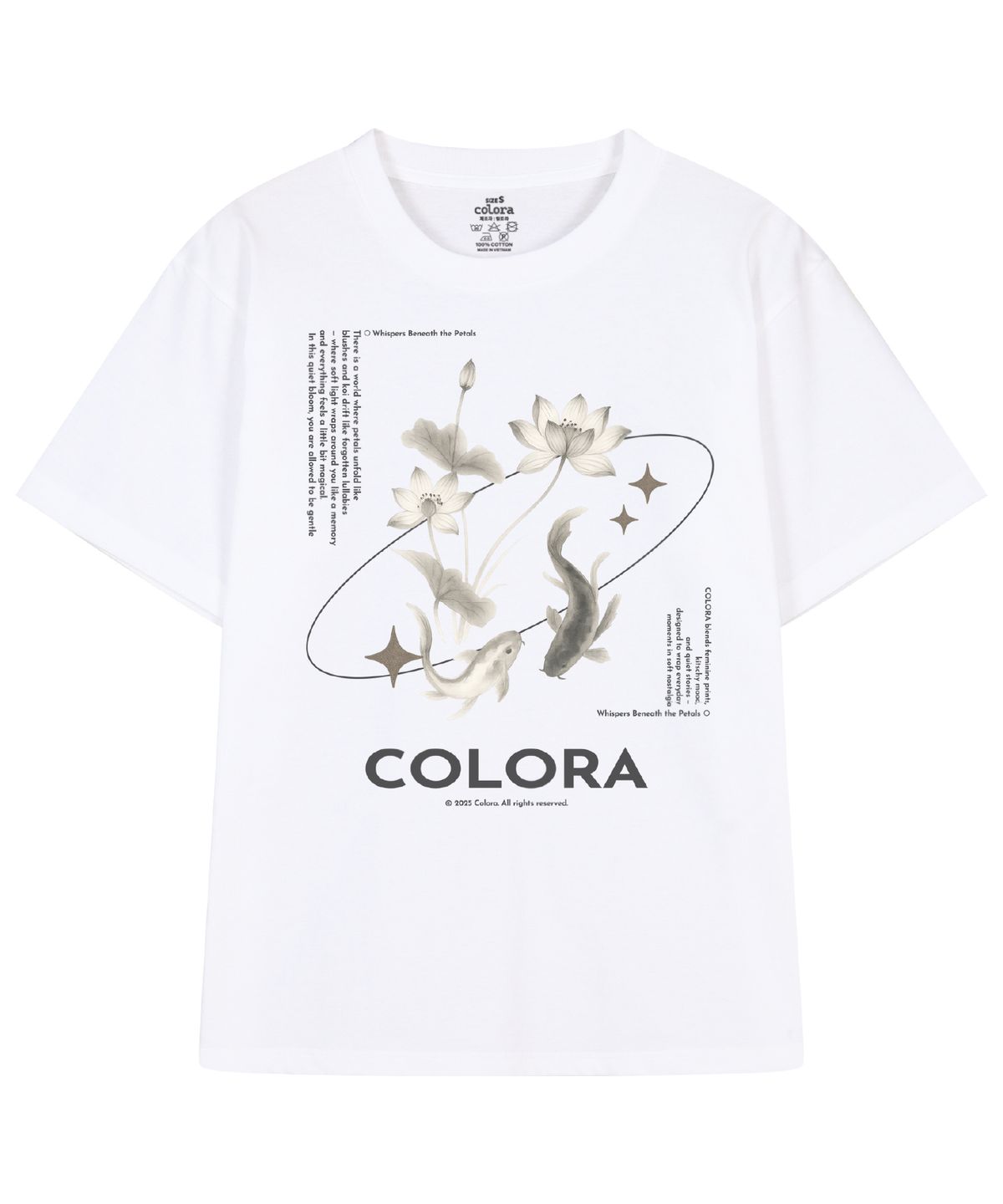 컬로라(COLORA) 위스퍼스 비닛 페탈즈 반팔 티셔츠 (3color)
