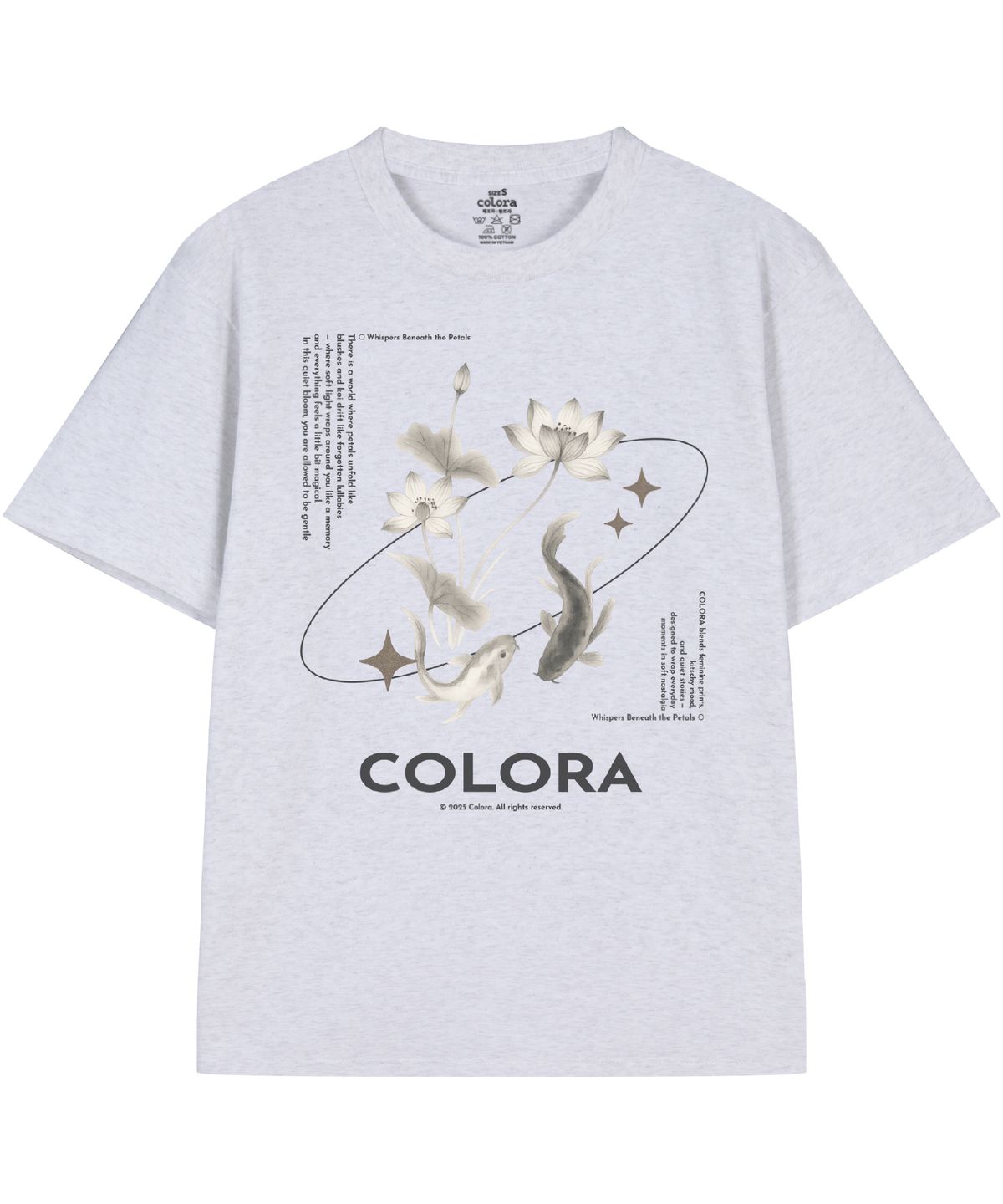 컬로라(COLORA) 위스퍼스 비닛 페탈즈 반팔 티셔츠 (3color)