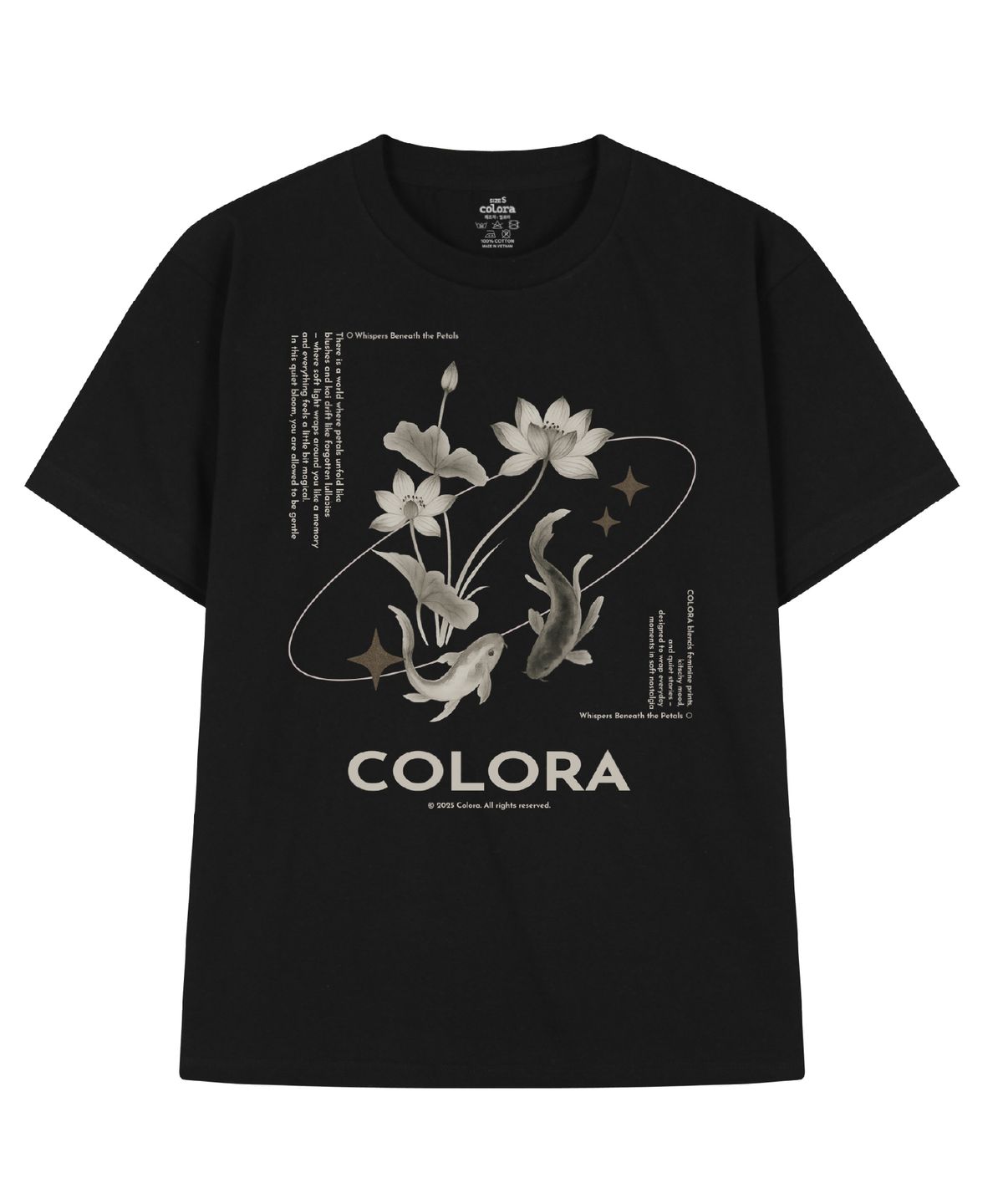 컬로라(COLORA) 위스퍼스 비닛 페탈즈 반팔 티셔츠 (3color)