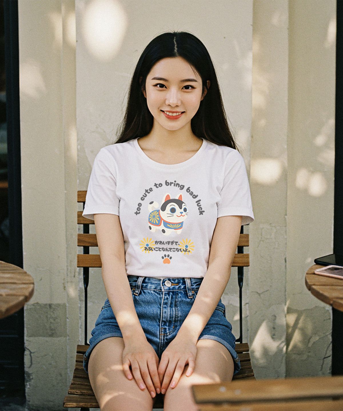컬로라(COLORA) 굿 럭 이누하리코 반팔 티셔츠 (3color)