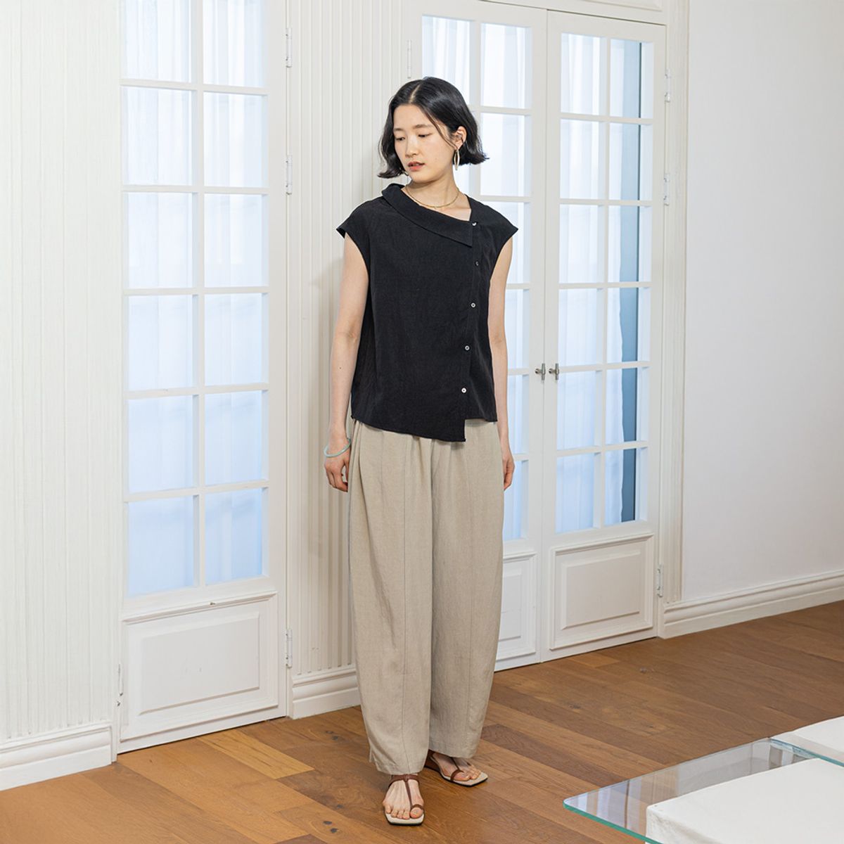 랭썬(LANGSON) LS_Summer light pants_BEIGE