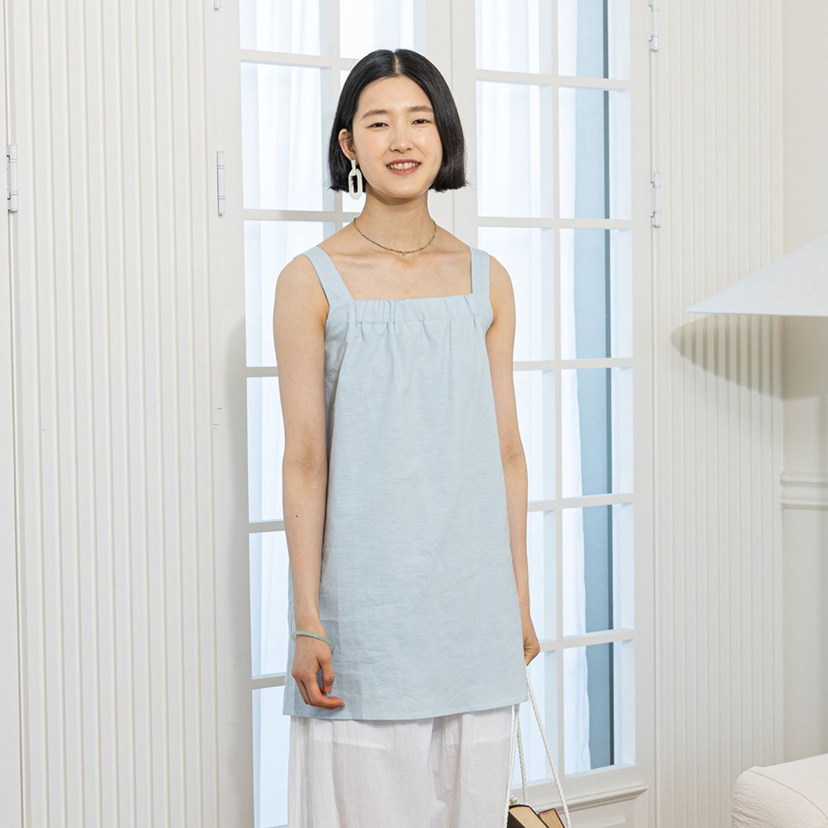 랭썬(LANGSON) LS_Square camisole top_2color