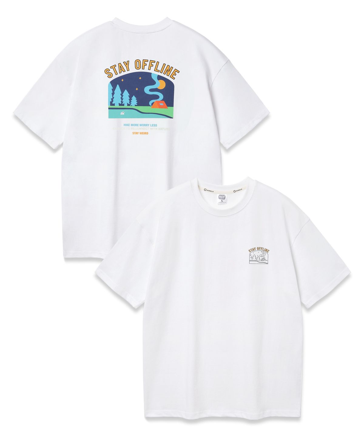 앨빈클로(ALVINCLO) STAY OFFLINE 오버핏 반팔티 AST4789 (3 COLOR)