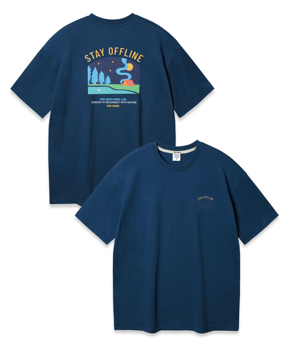앨빈클로(ALVINCLO) STAY OFFLINE 오버핏 반팔티 AST4789 (3 COLOR)