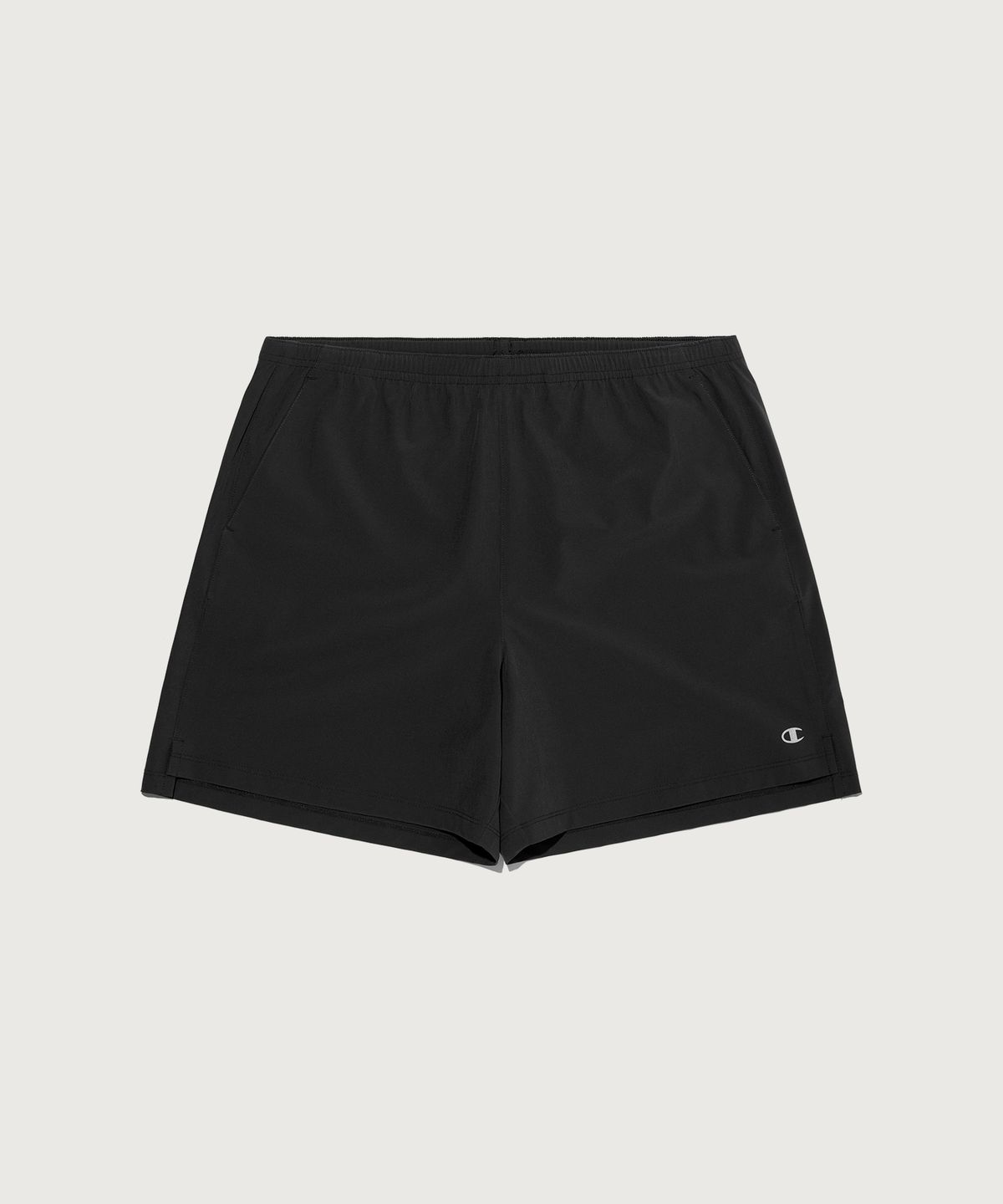 챔피온(CHAMPION) C로고 우븐 5인치 숏팬츠 Black