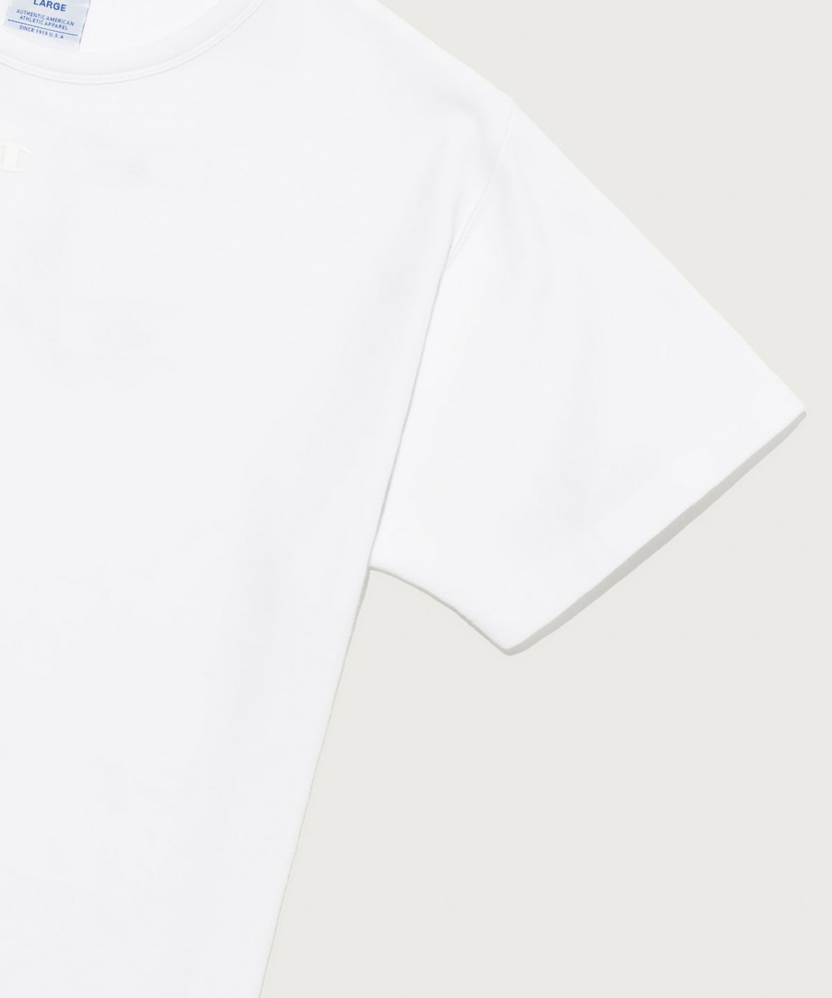 챔피온(CHAMPION) C로고 머슬핏 스트레치 반팔 티셔츠 White