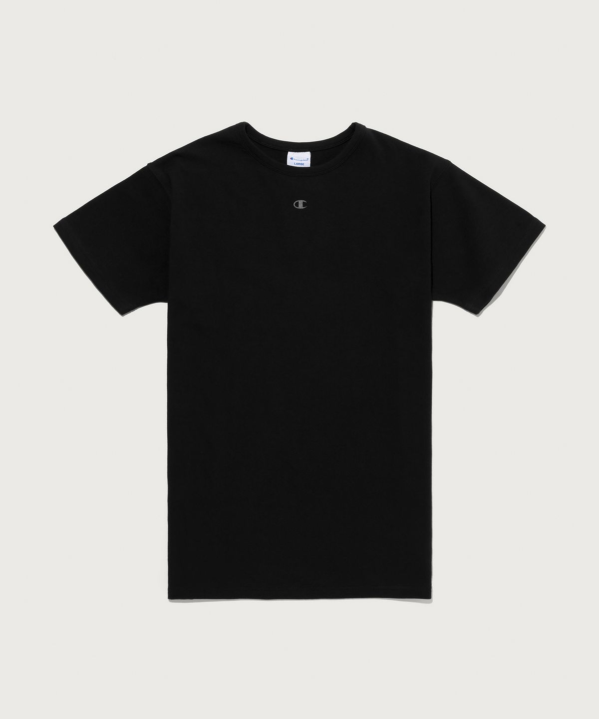 챔피온(CHAMPION) C로고 머슬핏 스트레치 반팔 티셔츠 Black