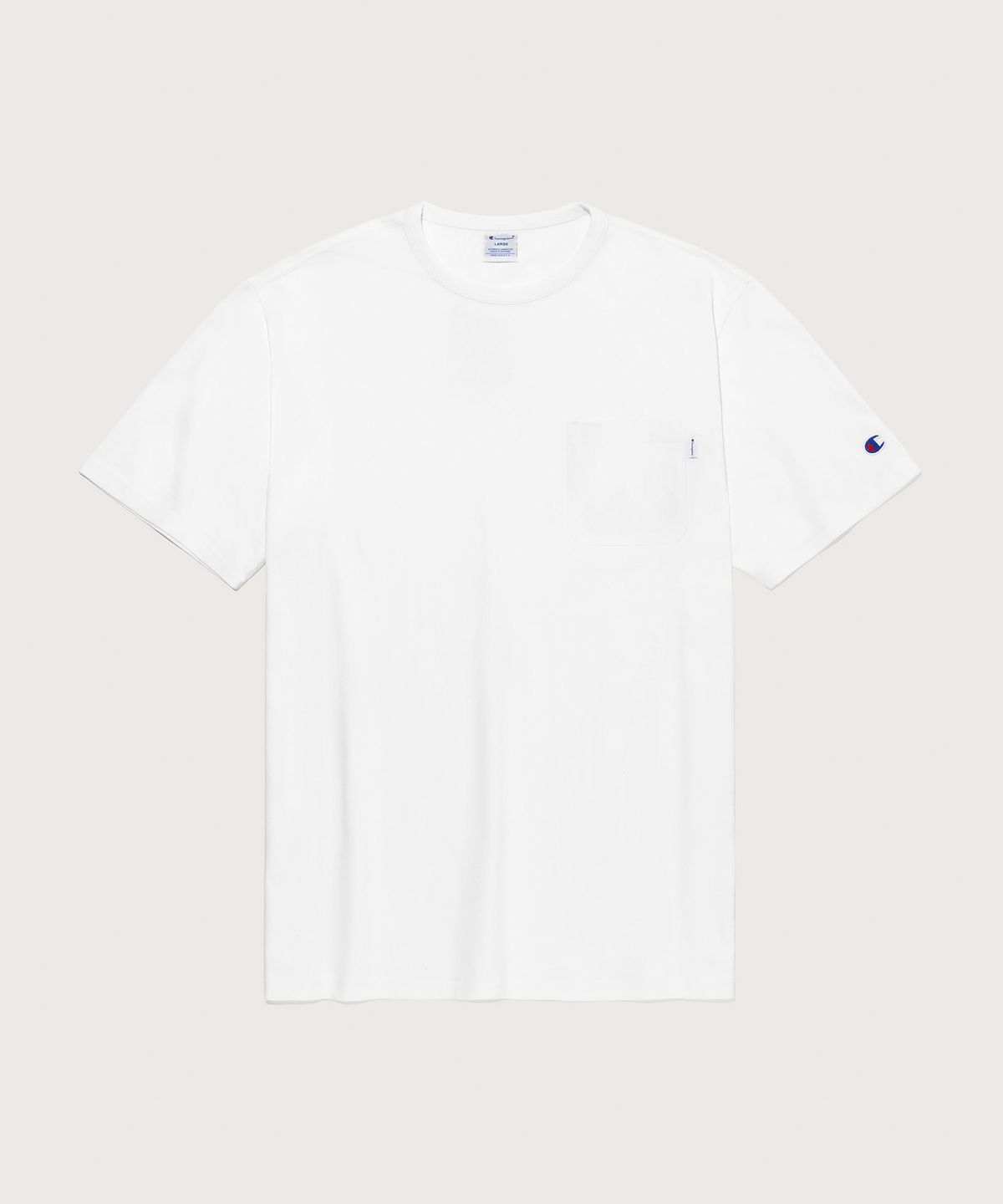 챔피온(CHAMPION) C로고 UNI 포켓 반팔 티셔츠 White