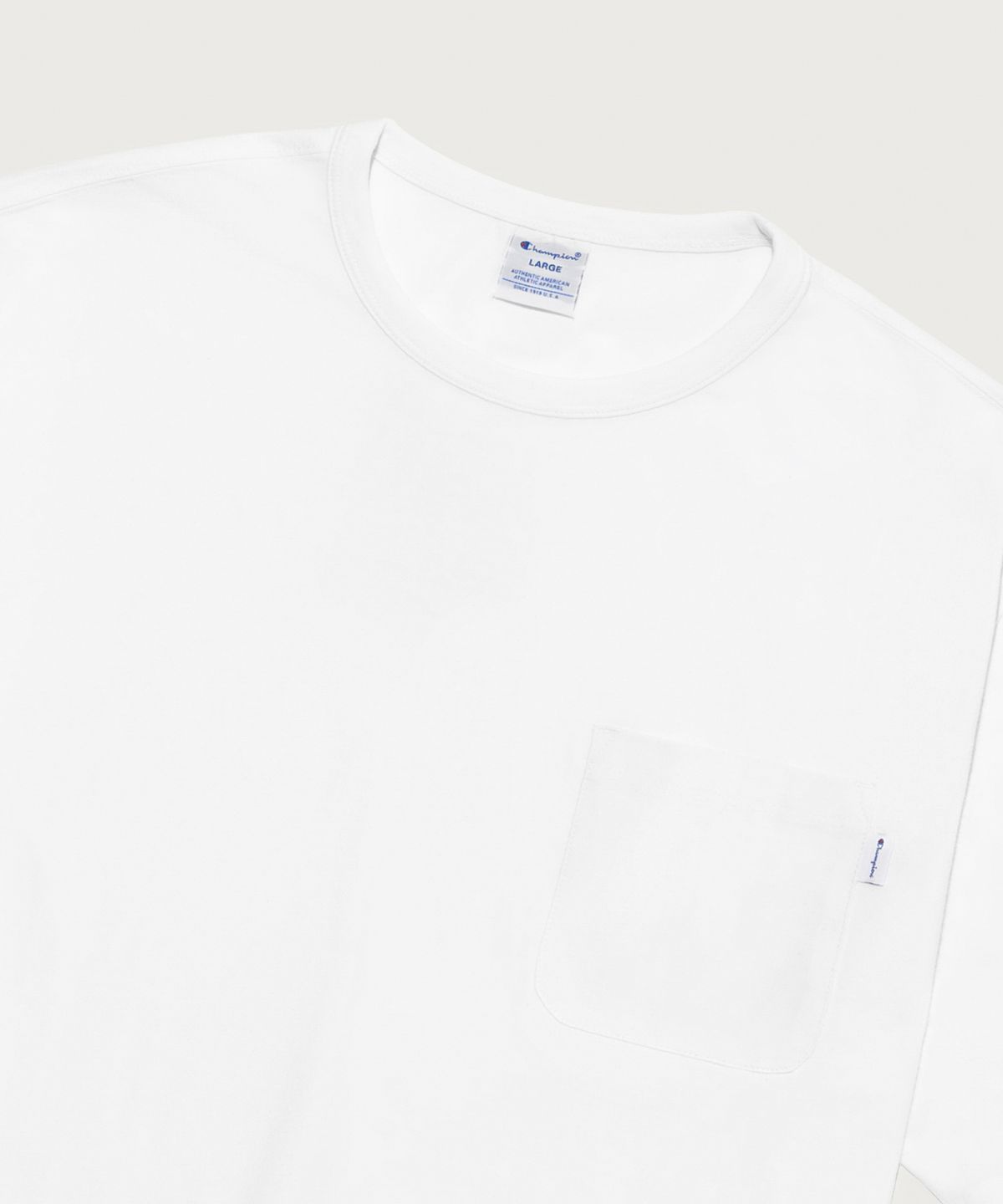 챔피온(CHAMPION) C로고 UNI 포켓 반팔 티셔츠 White