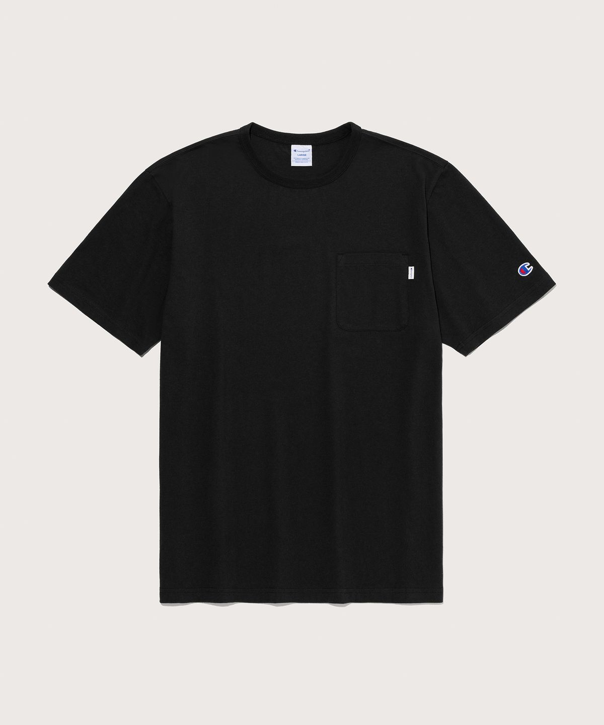 챔피온(CHAMPION) C로고 UNI 포켓 반팔 티셔츠 Black
