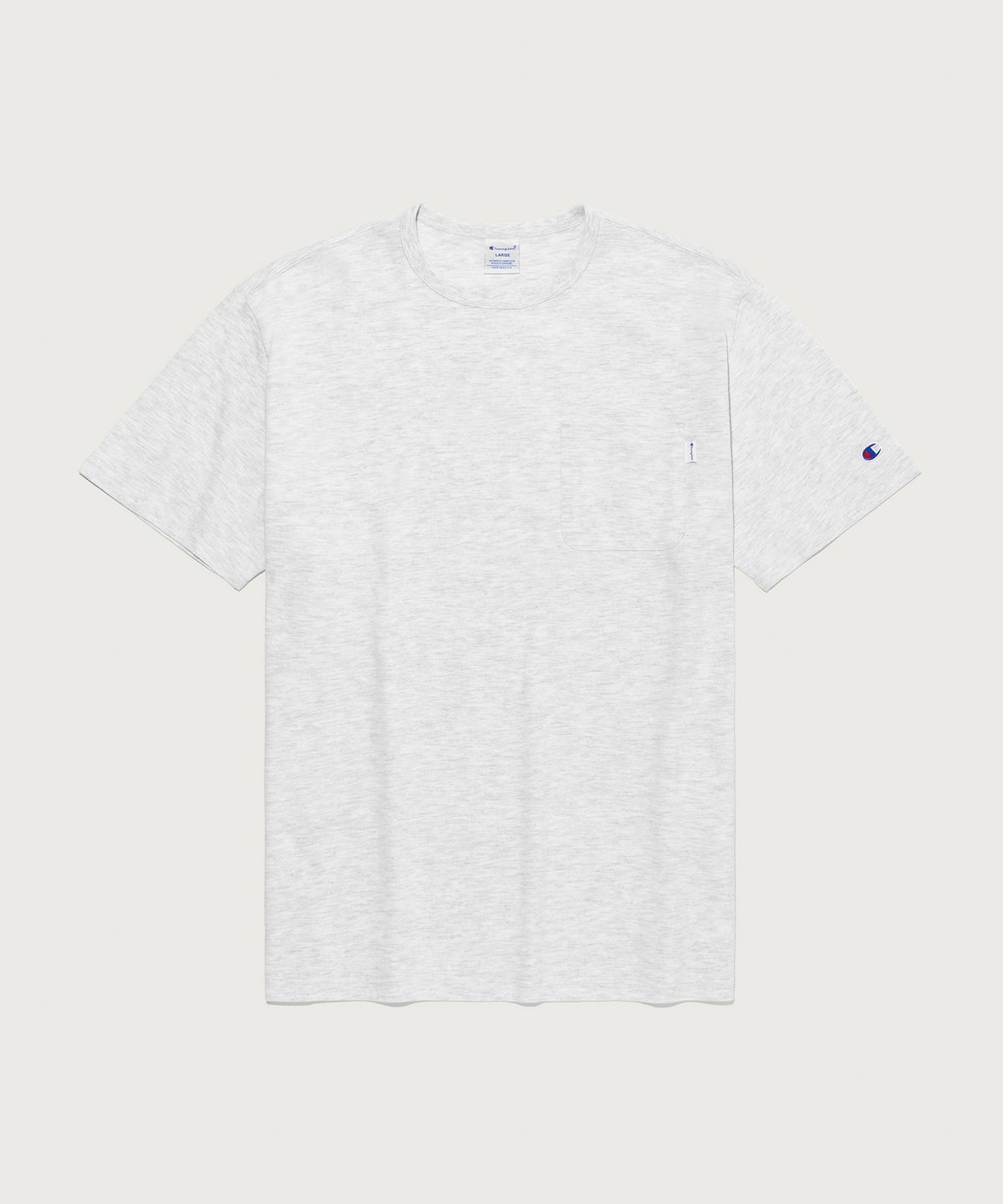 챔피온(CHAMPION) C로고 UNI 포켓 반팔 티셔츠 Light Grey