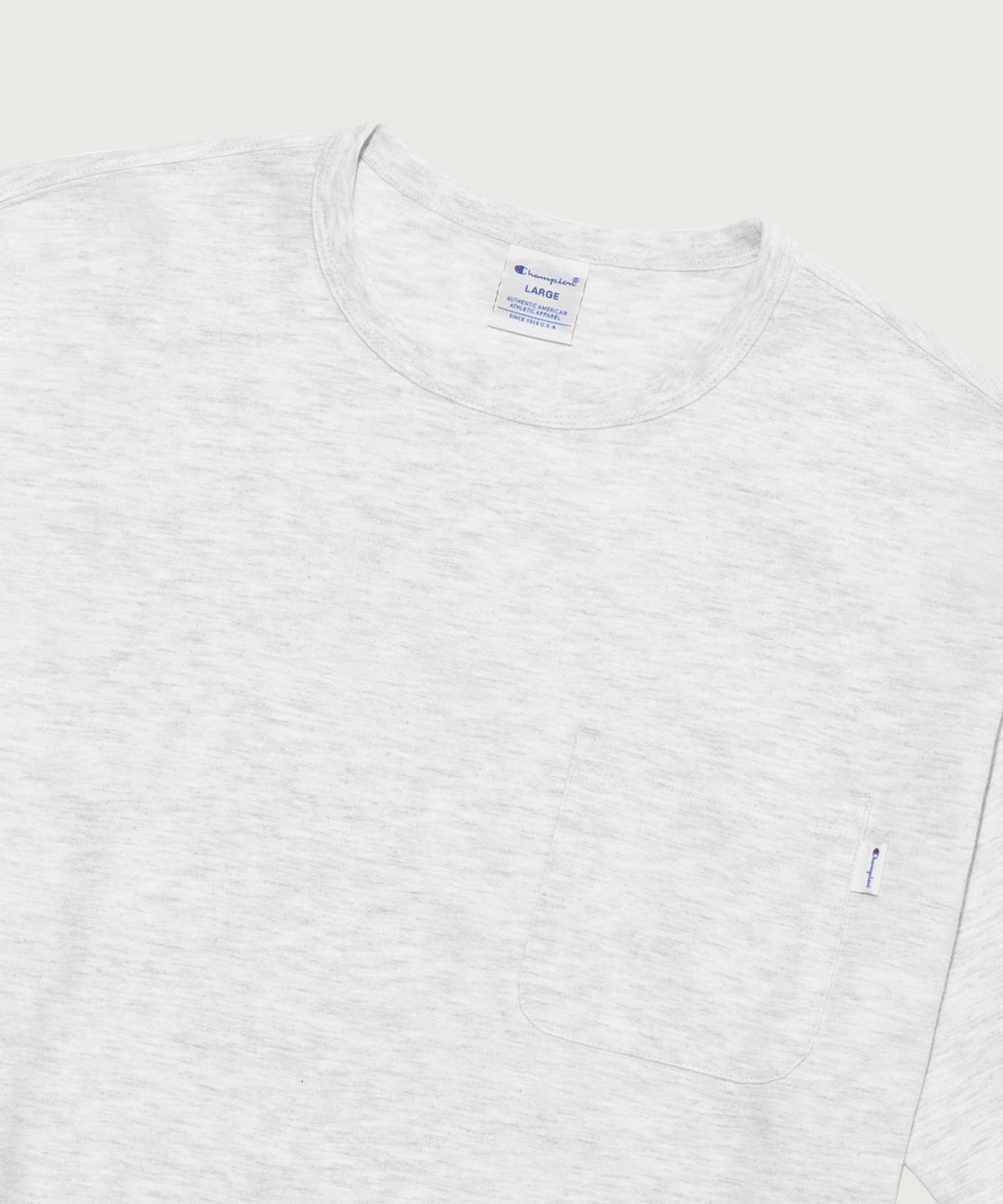 챔피온(CHAMPION) C로고 UNI 포켓 반팔 티셔츠 Light Grey