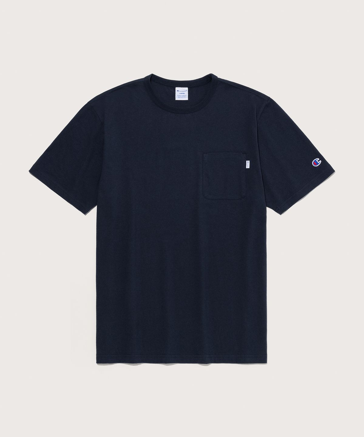 챔피온(CHAMPION) C로고 UNI 포켓 반팔 티셔츠 Navy