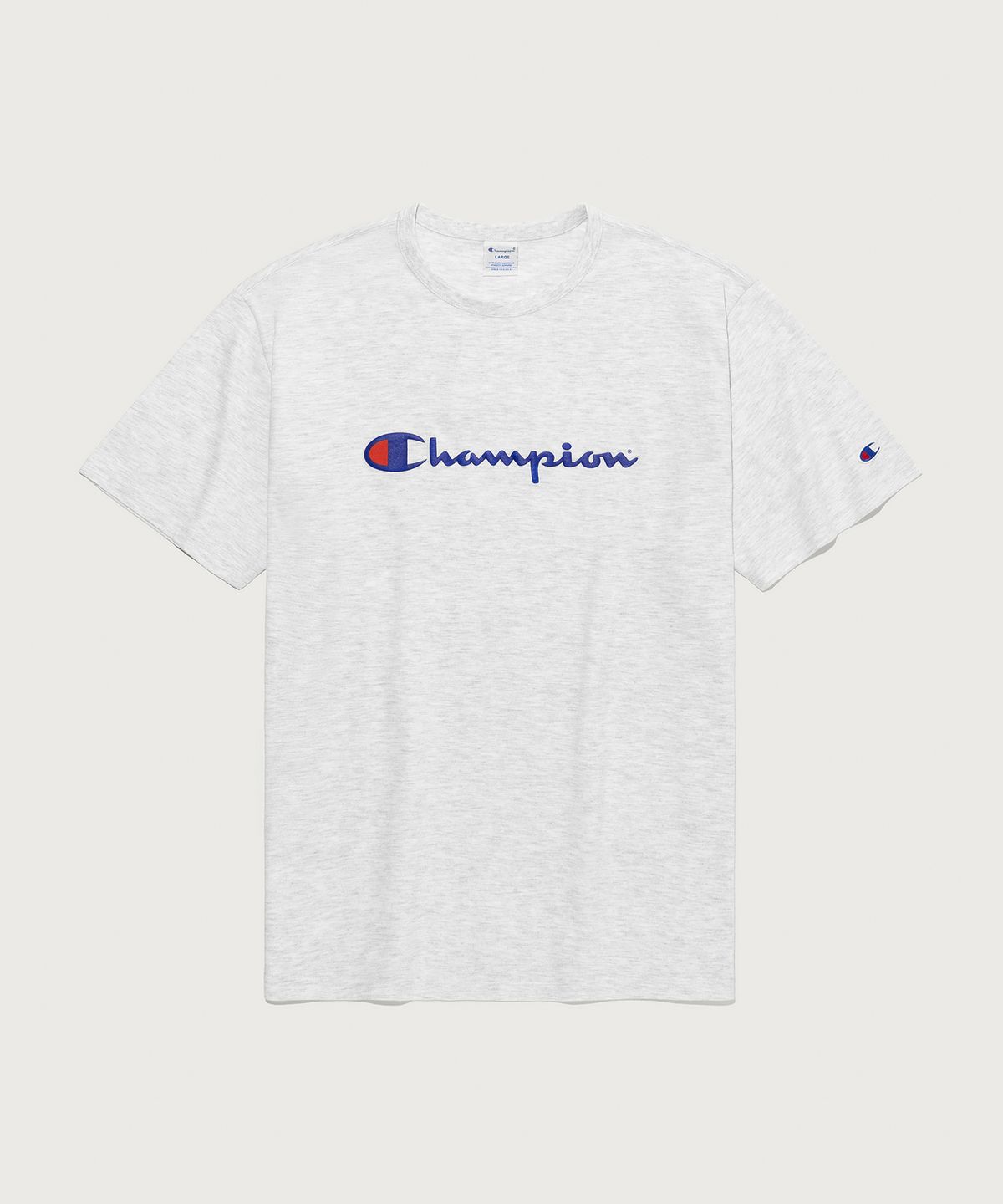 챔피온(CHAMPION) 빅 로고 루즈핏 반팔 티셔츠 Light Grey
