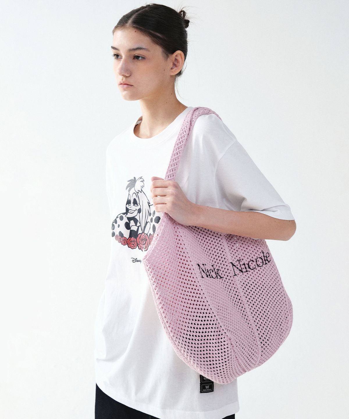 닉앤니콜(NICK&NICOLE) NICOLE CROCHET KNIT BAG_PINK