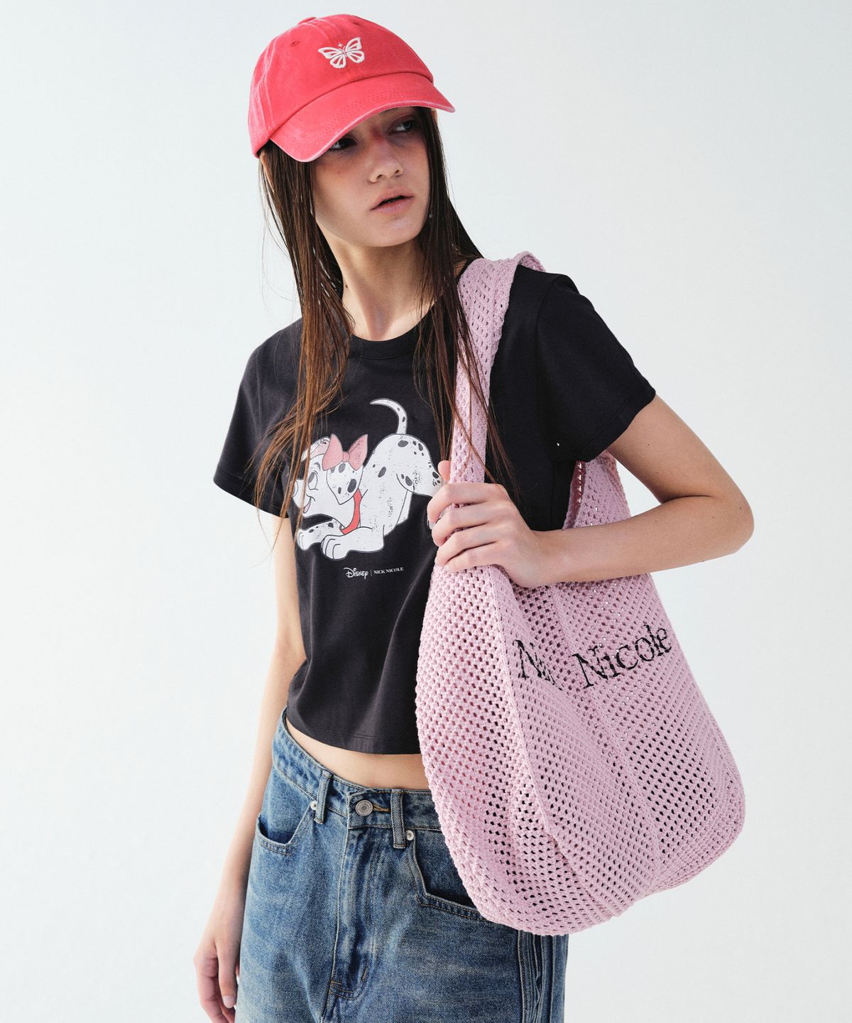 닉앤니콜(NICK&NICOLE) NICOLE CROCHET KNIT BAG_PINK