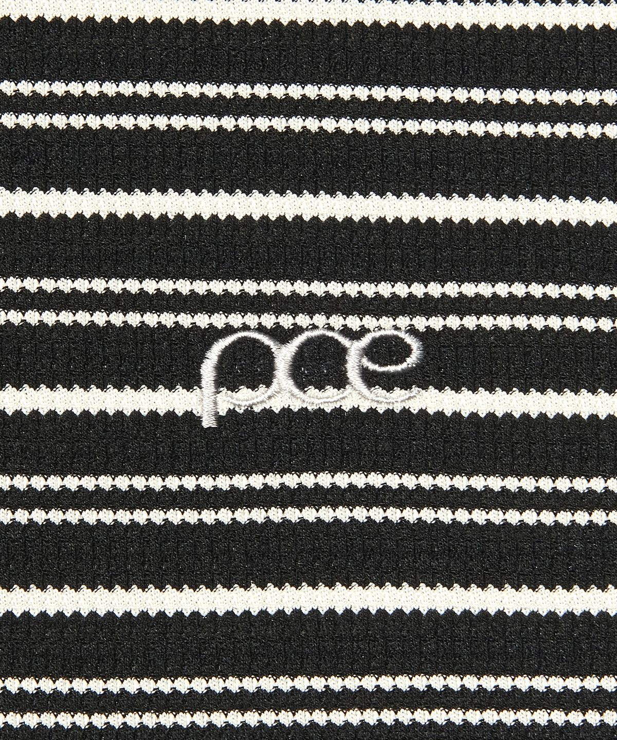 피스메이커(PIECE MAKER) STRIPE WAFFLE SLEEVELESS TOP (BLACK)