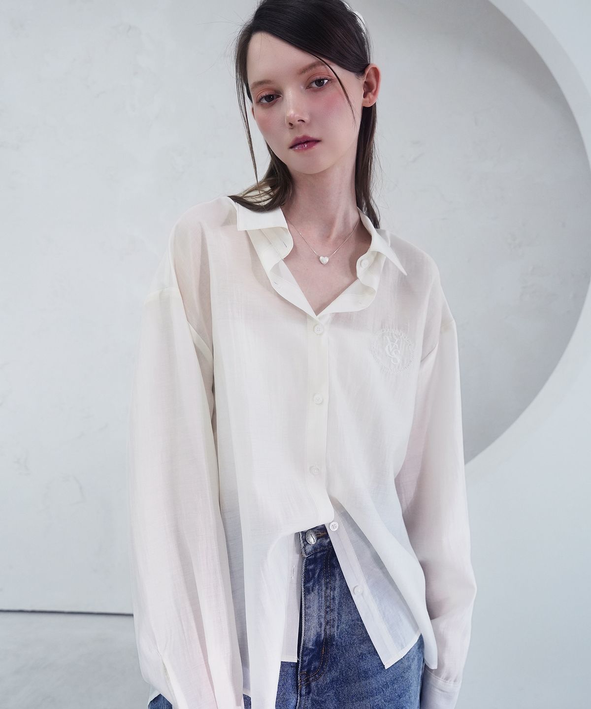 비바셔스(VIVACIOUS) Eclat See-Through Classic Shirt - 9COL