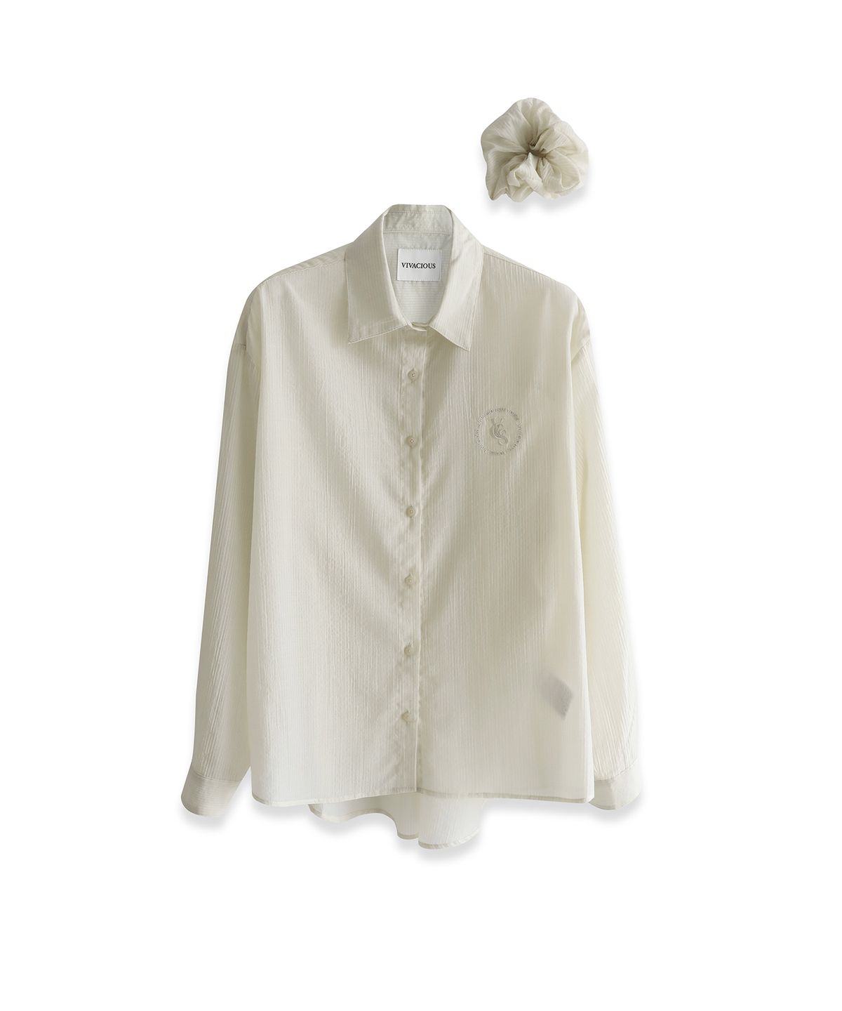 비바셔스(VIVACIOUS) Sillage See-Through Stripe Shirt BLUE