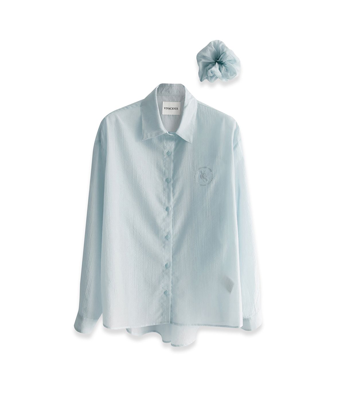 비바셔스(VIVACIOUS) Sillage See-Through Stripe Shirt PINK