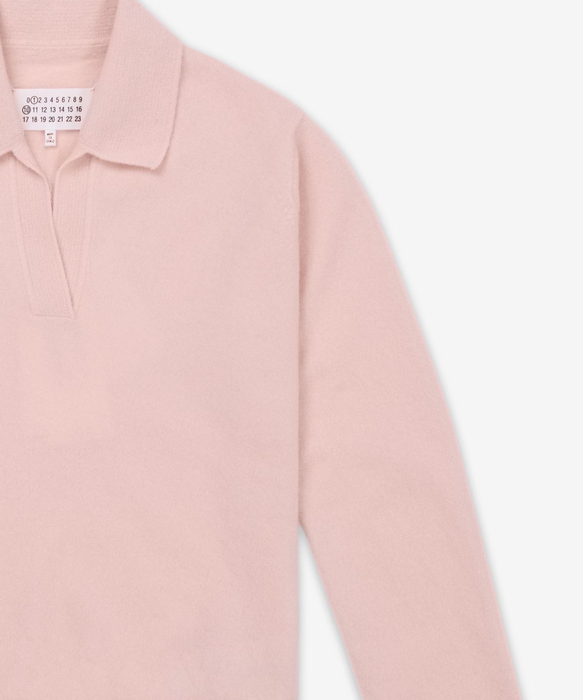 메종 마르지엘라(MAISON MARGIELA) 스티치 니트 폴로 셔츠 - 페일 핑크 / S51GL0063M13144216