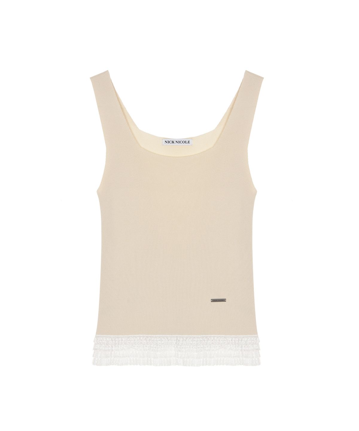 닉앤니콜(NICK&NICOLE) FRILL KNIT SLEEVELESS_BEIGE